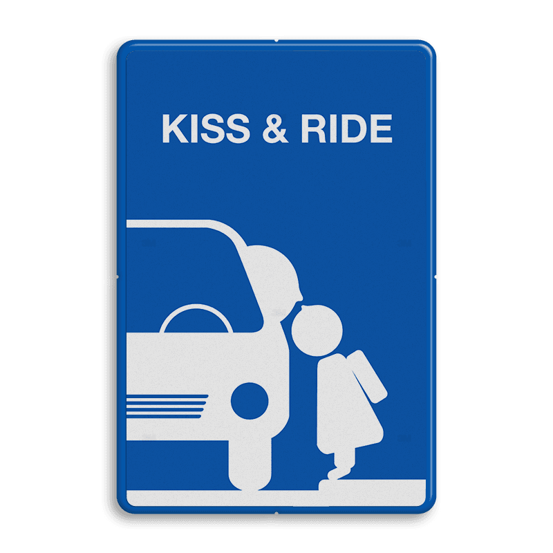 Informatiebord kiss & ride FC eigen ontwerp L52b Kiss & Ride borden Parkeerborden